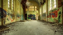 Graffiti abandoned old buildings