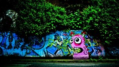 Graffiti artistic street art