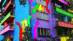 Graffiti buildings multicolor bosanski brod