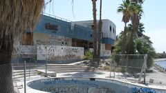 Graffiti buildings swimming pools