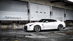 Graffiti cars Garages Rims Nissan GT-R R35 white cars