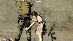 Graffiti children police soldiers paintings military artwork