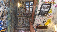 Graffiti houses stairways