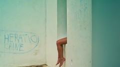 Graffiti interior legs barefoot