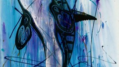 Graffiti killer whales street art