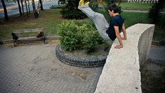 Graffiti parkour old house