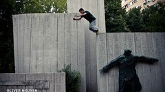 Graffiti parkour old house