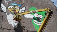 Graffiti street art 0700 team Franek Mysza Kot Zbigniew making 