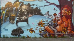 Graffiti woman boobs street art