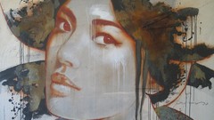 Graffiti woman faces asians artwork