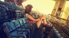 Graffiti woman lonely stadium bracelets boots