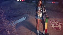 Graffiti woman skates