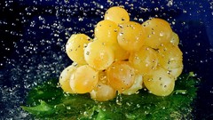 Grapes fruits water drops