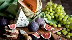 Grapes paintings fruits melon