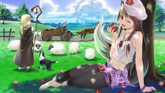 Grass Animals clouds apples sheep Dogs hats spice and wolf 