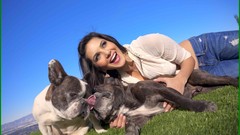 Grass Animals woman smiling Sunny Leone Grassland