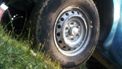 Grass blue wheel Mitsubishi