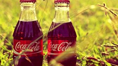 Grass bottles coca-cola