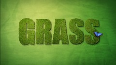 Grass Butterflies design Green 3d digital art