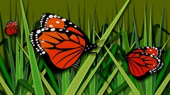 Grass Butterflies multicolor vectors