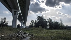 Grass clouds Bridges Highways