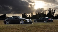 Grass clouds cars Porsche vehicles porsche 911 gt3