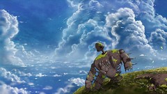 Grass clouds ocean wind robot Anime ruins Manga hayao miyazaki 