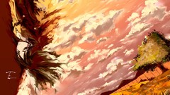 Grass clouds shingeki no kyojin eren jaeger sky tree