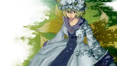 Grass dress hats outdoors blondes shadows anime girls brown 