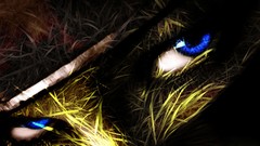 Grass eyes faces blue eyes