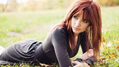 Grass eyes woman brunettes susan coffey redheads