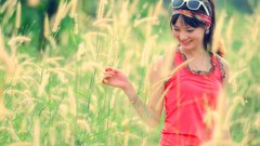 Grass eyes woman Japan close-up glasses Japanese Celebrity 