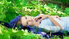 Grass Green woman blondes