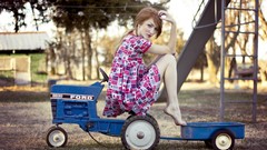 Grass Machine woman dress redhead models