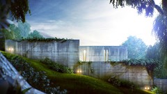Grass modern Garden House architecture renders