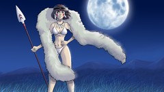 Grass moon Anime moonlight brunettes fan art princess mononoke 