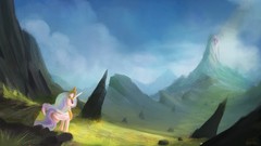 Grass Mountains paths skies My Little Pony: Friendship is Magic 