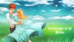 Grass night sky Anime saber fields fate stay night emiya shirou 