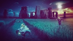 Grass night Stonehenge Alone in the Dark skies night sky outer 