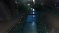 Grass night water dark Anime scenic