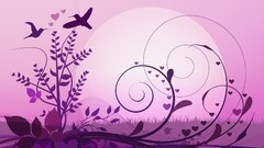 Grass pink abstract floral vectors