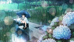 Grass rain Anime anime girls seifuku