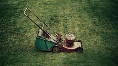 Grass retro vintage lawnmower