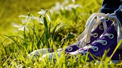 Grass Shoes Objects white flowers