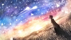 Grass Stars anime girls scenic