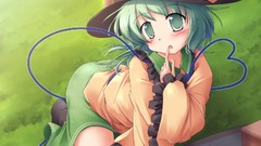 Grass touhou komeiji koishi aqua hair aqua eyes