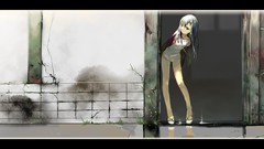 Grass water reflections jackets creeper cracks stain long hair 