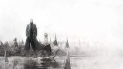 Grass water white white hair sitting coat devil may cry pants 