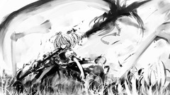 Grass weapons dress anime girls scythe short hair touhou 