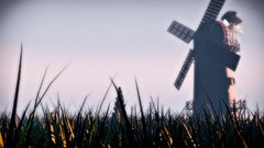 Grass windmills skyscapes